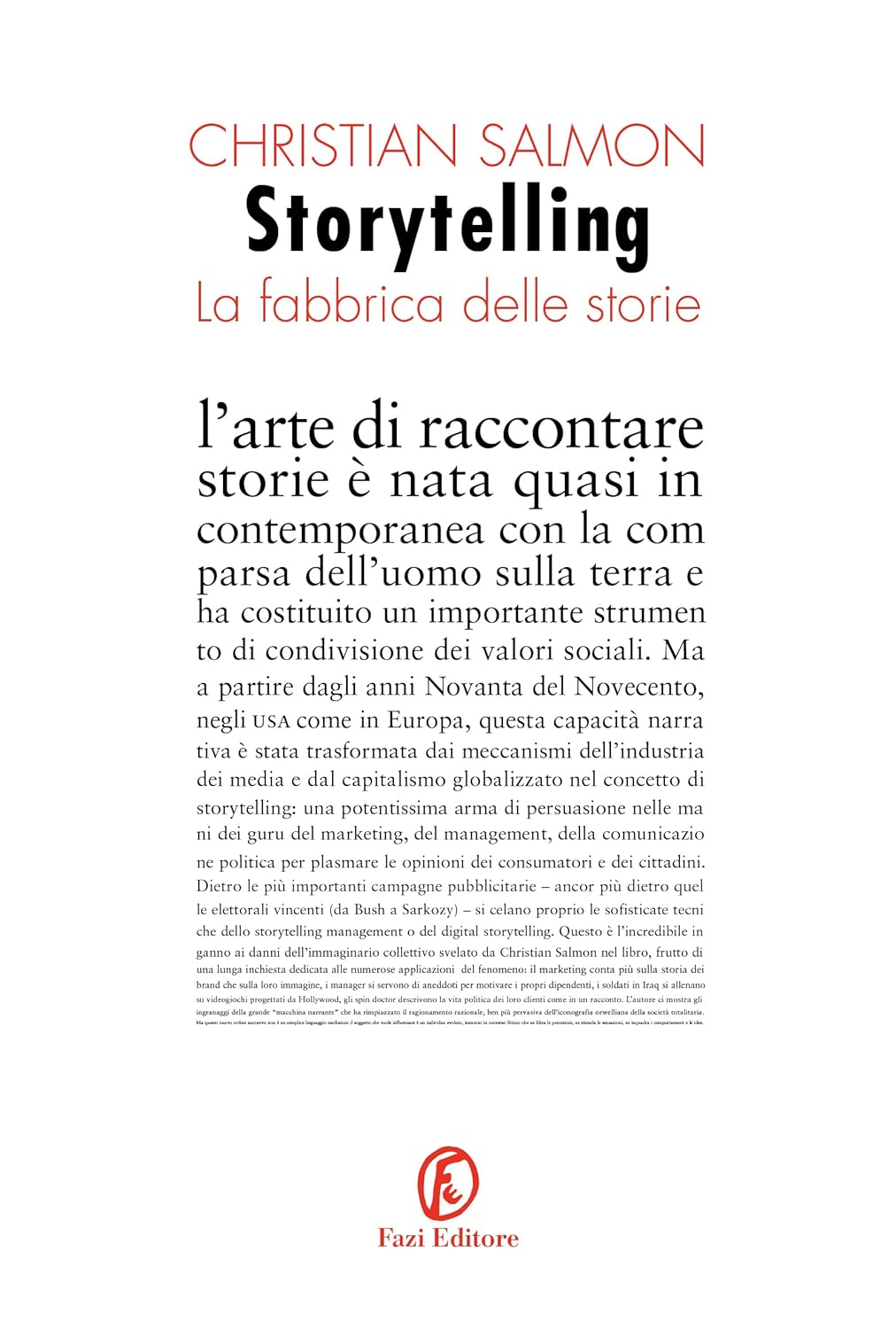 Christian Salmon: Storytelling (Italiano language, Fazi)