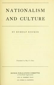 Rudolf Rocker: Nationalism and culture (1937, Rocker Publications Committee)