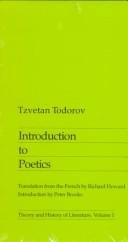 Tzvetan Todorov: Introduction to poetics (1981, University of Minnesota Press)