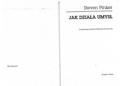 Steven Pinker: Jak działa umysł (Polish language, 2002, Książka i Wiedza)