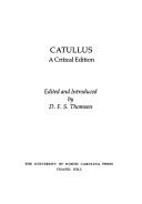 D. F. S. Thomson, Gaius Valerius Catullus: Catullus (Hardcover, 1978, Univ of North Carolina Pr)