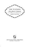 Jane Austen: The Watsons (Hardcover, 1973, Greenwood Press Reprint)