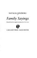 Natalia Ginzburg: Family sayings (1984, Carcanet)