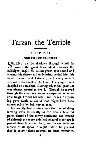 Edgar Rice Burroughs: Tarzan the terrible. (1921, A. C. McClurg)