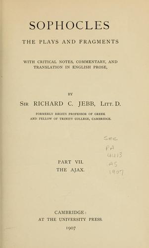 Sophocles: The Ajax (1896, University Press)