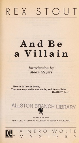 Rex Stout: And be a villain (1994, Bantam)