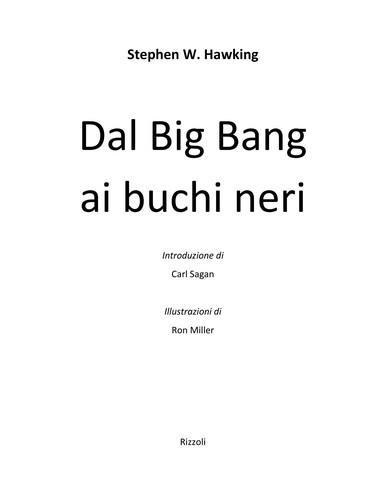 Stephen Hawking: Dal Big Bang ai buchi neri (Italian language, 1988)