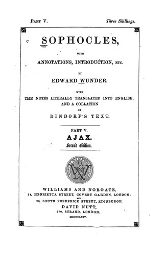 Sophocles: Ajax (1864, Teubner)
