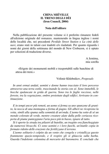 China Miéville: Il treno degli dèi (Italian language, 2005, Fanucci)
