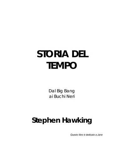 Stephen Hawking: Dal Big Bang ai buchi neri (Italian language, 2007, Rizzoli)