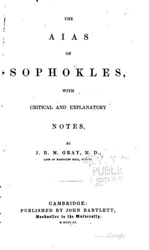 Sophocles: The Aias of Sophokles (1851, J. Bartlett)