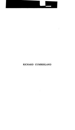 Stanley Thomas Williams: Richard Cumberland (1917, Yale university press; [etc,etc.])