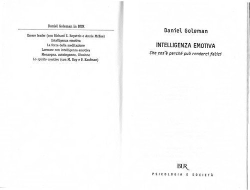 Daniel Goleman: Intelligenza emotiva (Italian language, 1999, Biblioteca Universale Rizzoli)
