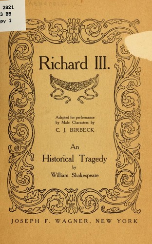 William Shakespeare: Richard III (1904, J. F. Wagner)