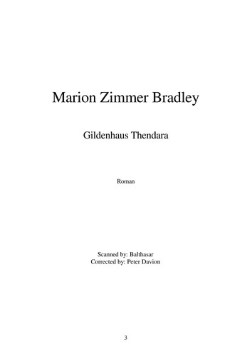 Marion Zimmer Bradley: Gildenhaus Thendara (German language, 1994, Moewig bei Ullstein)