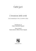 Carlo Levi: L' invenzione della verità (Italian language, 1998, Edizioni dell'orso)