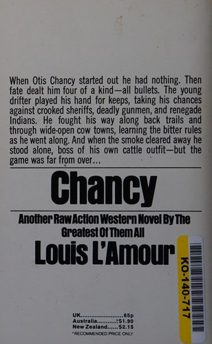 Louis L'Amour: CHANCY (Paperback, 1968, Bantam)