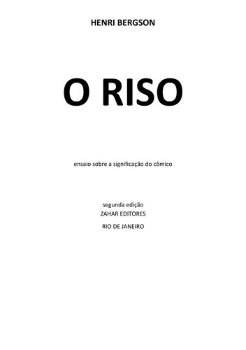 Henri Bergson: Il riso (Italian language, 1994, Laterza)