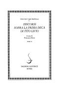 Niccolò Machiavelli: Discorsi sopra la prima deca di Tito Livio (Italian language, 2001, Salerno)