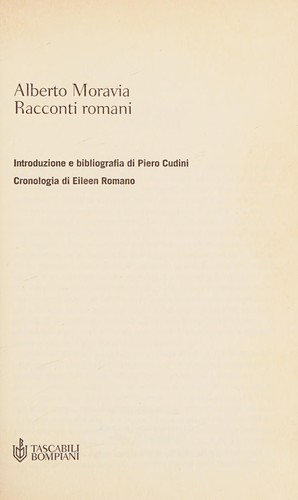 Alberto Moravia: Racconti Romani (Italian language, 2001, Tascabili Bompiani)