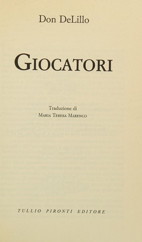 Don DeLillo: Giocatori (Italian language, 1993, Pironti)