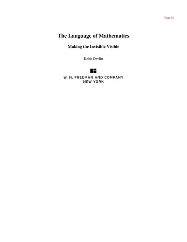 Keith J. Devlin: The Language of Mathematics (EBook, 1998, W.H. Freeman)