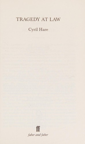 Cyril Hare: Tragedy at Law (2009, Faber & Faber, Limited)