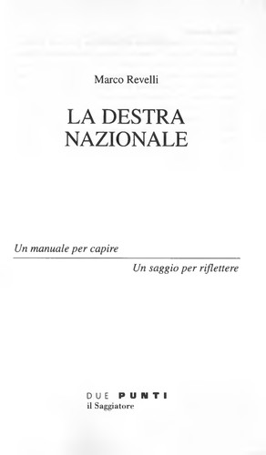 Marco Revelli: La destra nazionale (Italian language, 1996, Il saggiatore)