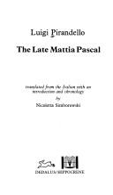 Luigi Pirandello: The late Mattia Pascal (1987, Dedalus)