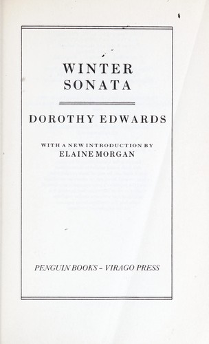 Dorothy Edwards: Winter sonata (1986, Penguin Books)